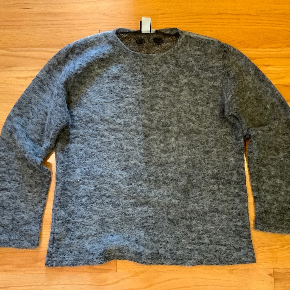 Y2K Private Circle Men’s Club Lightweight Crewneck Sweater Size L Grey/Silver